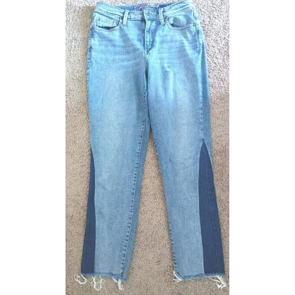 Universal Thread Denim - Universal Thread Jeans Two Tone Size 8/29 High Rise Straight Raw Hem Distressed